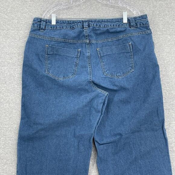 Women Within Jeans Womens 18W Plus Blue Denim Straight Leg 5 Pocket Cotton - Picture 5 of 12